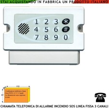 Combinatore Telefonico 3 Canali Furto Incendio 3 Messaggi 15 Secondi Linea Fissa