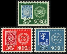 Norway 1955 (NK 425-27) - Norske frimerker 100 år  - MNH/XX