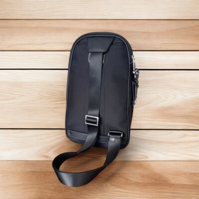 TUMI 25503010 Martin Sling Crossbody Bag Nylon/Leather Black