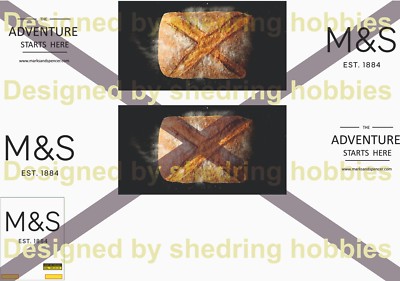 1/76 Code3 M&S Fresh Bread Decals für Oxford Diecast Box Trailer
