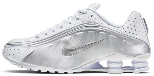 Nike Shox R4 White Metallic Silver Running Sneakers AR3565-101