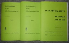 Betriebsanleitung & Ersatzteilliste Motorrad MZ Bk350