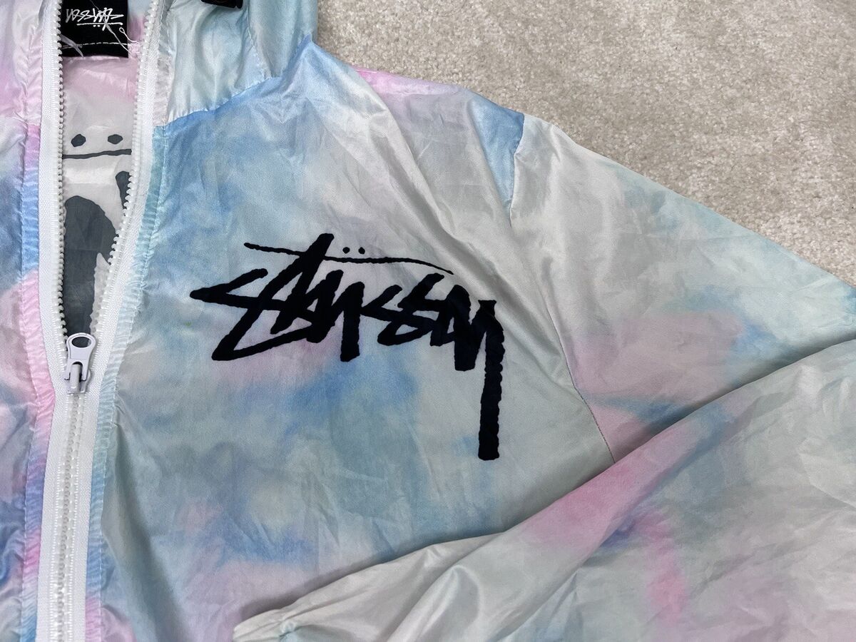 Stussy Jacket Womens Medium Tye Dye Windbreaker Hooded NYC Stussy Jacket Womens Medium Tye Dye Windbreaker Hooded NYC
