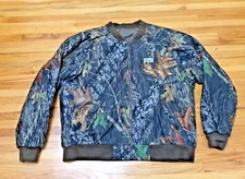VTG Y2K Mount'n Prairie Huntig Bomber Jacket Men XL Brown Camo ZipUp Quilt Lined