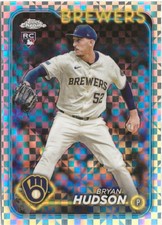 2024 Topps Chrome Update Bryan Hudson Xfractor SP RC Milwaukee Brewers