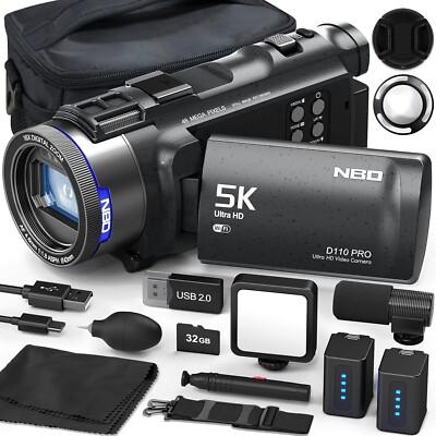 Videokamera 5K 48MP 16X 270° drehbar Touchscreen Camcorder mit WIFI Für Youtube