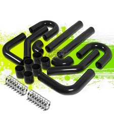 Universal 8pc 2.5 Aluminum Fmic Turbo Intercooler Pipingcoupler Hose Kit Black