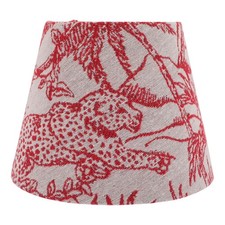 Embroidered Fabric Lampshade - Small Red Tropical Drum Lamp Shade for Table L...