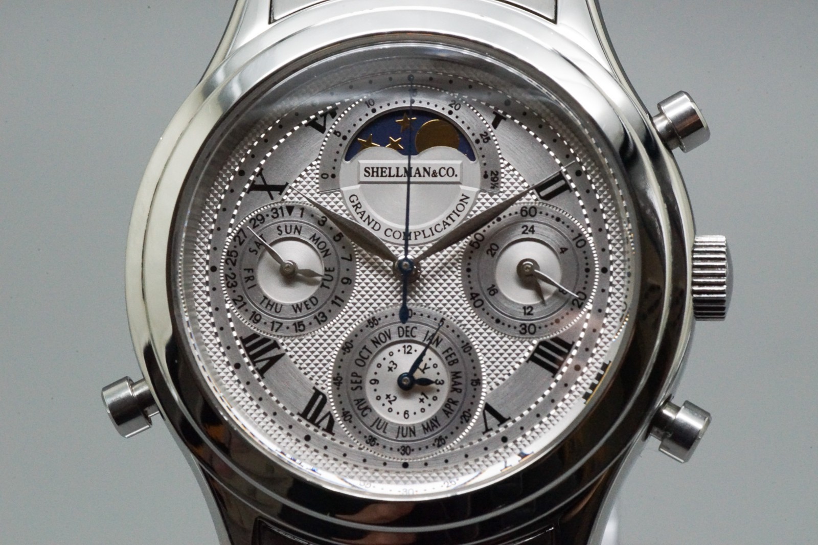 *Near MINT* SHELLMAN Grand Complication 6770-H32167 MOON PHAZE 40mm Quartz Watch