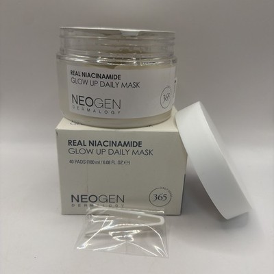 Neogen Real Niacinamide Glow Up Daily Mask 40 Pads Expire 4/2028 NEW TUBE SEALED