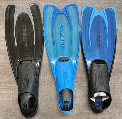 Adult Cressi Agua Aquamarine Long Full Foot Snorkel Fins-Multiple Colors & Sizes