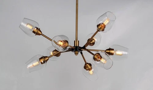 Maxim Savvy 37" Antique Brass 9-Light Modern Sputnik Pendant Light - Picture 3 of 6