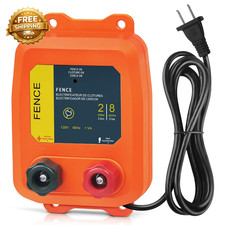 Electric Fence Charger PE2 0.10 Joule 2-Mile/ 8 Acres Plug in Electric Fence Cha