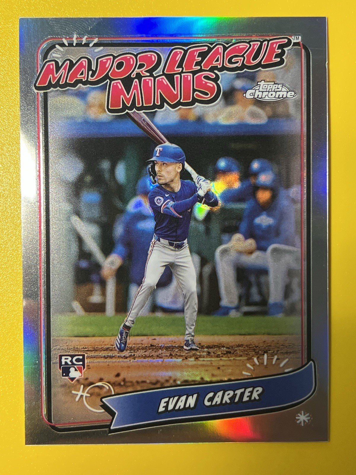 2024 Topps Chrome Update EVAN CARTER Rookie SSP Major League Minis - Rangers