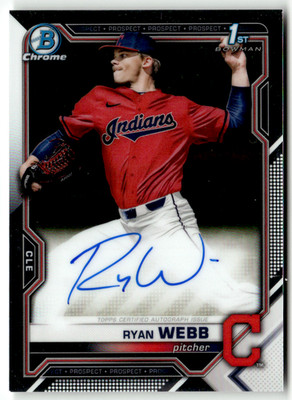 2021 Topps Bowman Chrome MLB No. CDA-RW Ryan Webb On-Card Auto