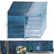 60X Self Adhesive Tile Stickers Kitchen Bathroom Backsplash Stick on Wall Tiles