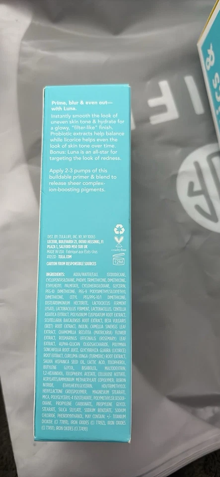 NEW! NIB! Tula Filter Primer Blurring & Moisturizing Primer LUNA Fair/Light 1oz - Image 3 of 4