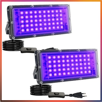 2x Blacklight Spotlights -  & Fluoreszenz für Parties und Dekoration