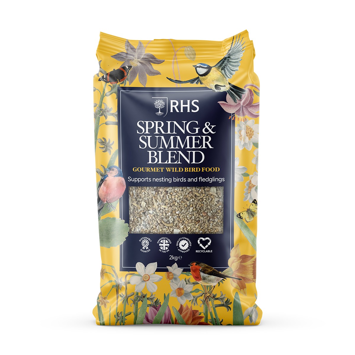 RHS Gourmet Wild Bird Sprig & Summer Blend Bird Food - 2kg