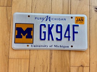 2014 University of Michigan License Plate
