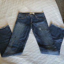 Paper Denim & Cloth Darkwash Jeans Low Rise Bootcut Long Size 28 Made In USA