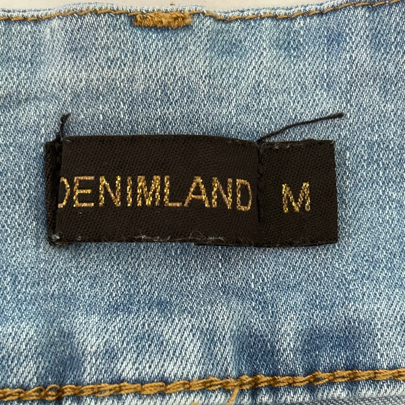Denimland Patchwork Leopard Pearl Distressed High… - image 6