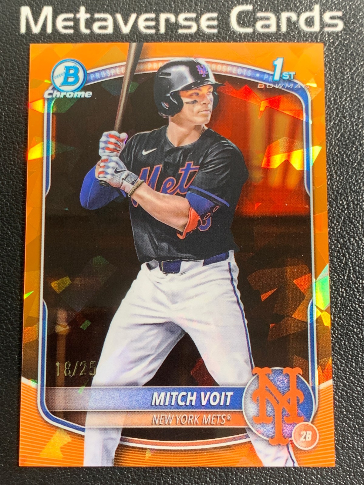 2025 Bowman Draft Chrome Sapphire Mitch Voit 1st Bowman Orange Refractor /25