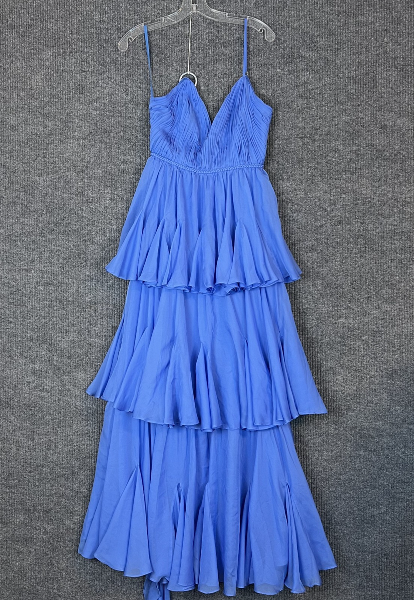 ieena for mac duggal blue dress Blue Floral Gown by Ieena for Mac Duggal