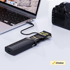 2X USB3.1 SD Card Reader SD/TF/SIM Card Carrying Storage Holder For Cage Case