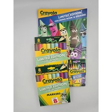 Crayola Limited Edition Book Stickers, 8 pk Crayons, Two 8 Pk Markers Retired