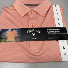 Callaway Men's Moisture Wicking Performance Golf Polo Small Coral