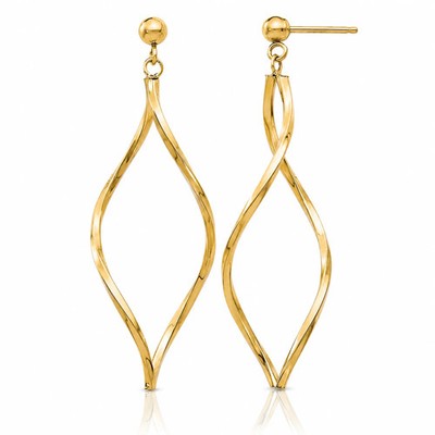 14K Gelbgold gedrehte Ohrhänger