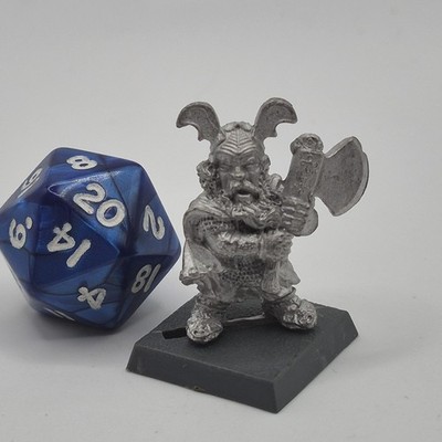 1987 Citadel Dwarf Lord Bloodaxe Winged Helmet Metal Miniature BC3 Oldhammer