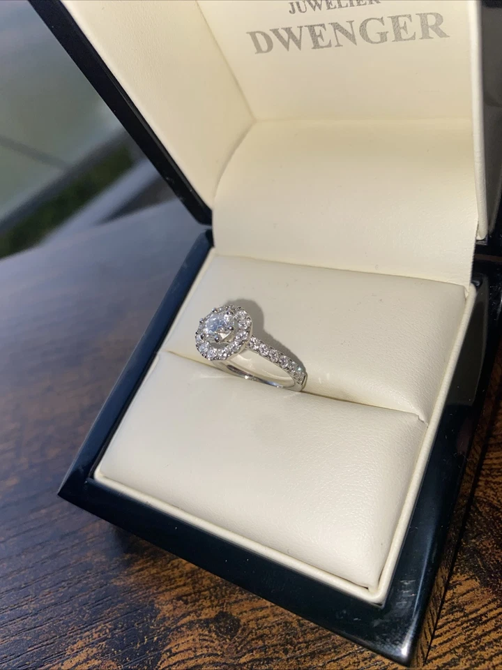 Halo Diamant/Platin 950 Ring insgesamt 1,7 Karat synthetisch hergestellt - Bild 4 von 4