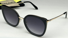 QUAY FLAT OUT Sunglasses Women's 62mm Black/Gold Frame Gray Lens NEW