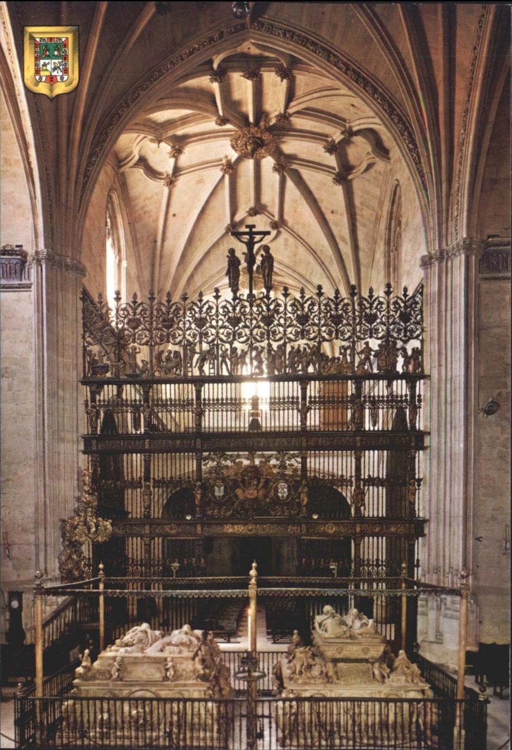 Vintage Granada Royal Chapel Postcard Royal Tombs Transept Gate Spain