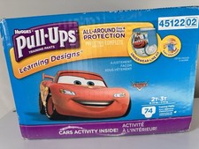 New 74 Huggies Pull-Ups Learning Designs Disney CARS 2T-3T Boys Rare 2015