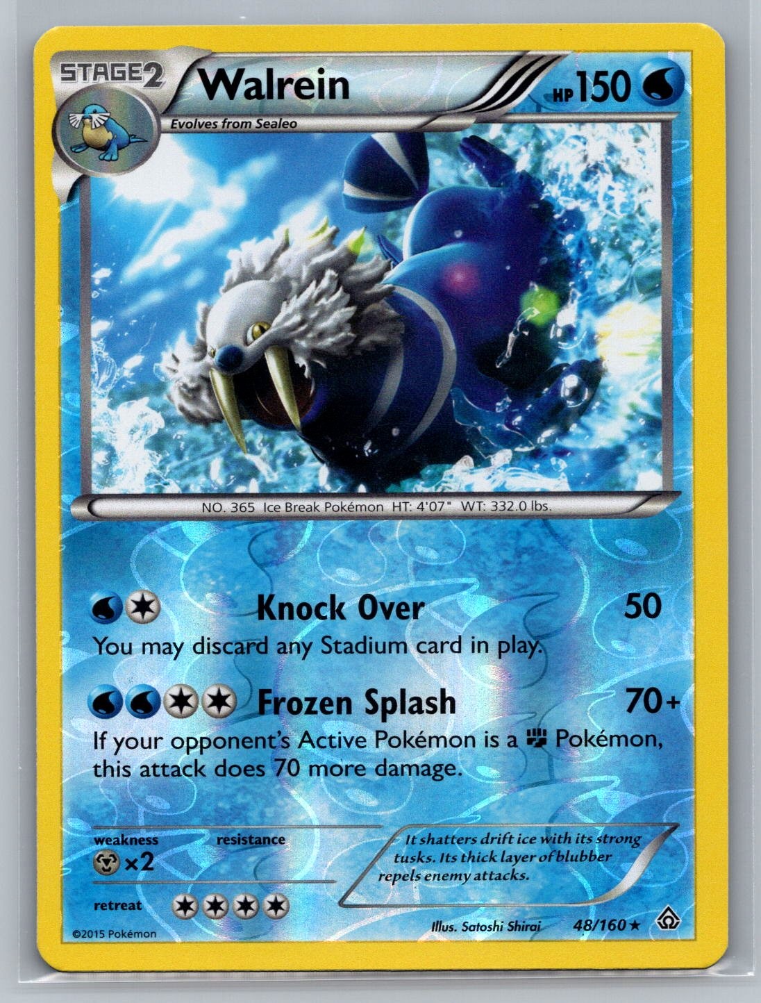 Walrein 48/160 Reverse Holo Rare XY - Primal Clash Pokemon Lightly played