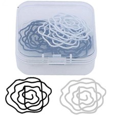 Cute Rose Flower Paper Clips, Metal Memo Clips, Office Stationery, Document Orga