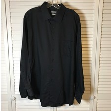 Van Heusen Black Collared Long-Sleeve Men Shirt XXL 34-35