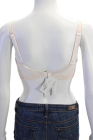 Lise Charmel Womens Bow Accent Lace Trim Detail Bra Light Pink Size 32DDD