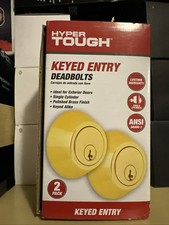 Hyper Tough Keyed Entry Deadbolts Polished Brass