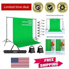 Portable 7x10ft Green Screen Backdrop with Clamp Carry Bag for Easy Transport