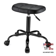 Square Rolling Stool with Wheels Height Adjustable Swivel Stool Chair for