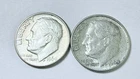1964 D Roosevelt Dimes, 90% Silver Lot Of 2 Circulated Coins Free Shipping #8703