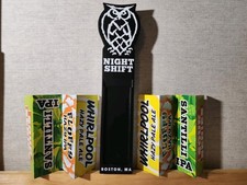 Night Shift Brewing Co. Tap Handle - BOSTON MA - 10 INCHES - Multi Label Inserts