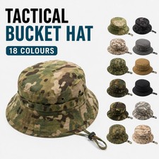Military Bucket Hat Camo Bush Hat Fishing Hiking Camping Tactical Army 18 Colour