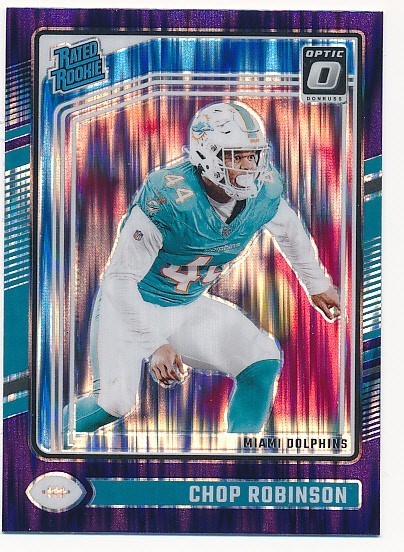 CHOP ROBINSON 2024 DONRUSS OPTIC RATED ROOKIE PURPLE SHOCK PRIZM #219 RC MINT