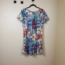 Vintage Hilo Hattie Tropical Print Short Sleeve A-line Dress Size S