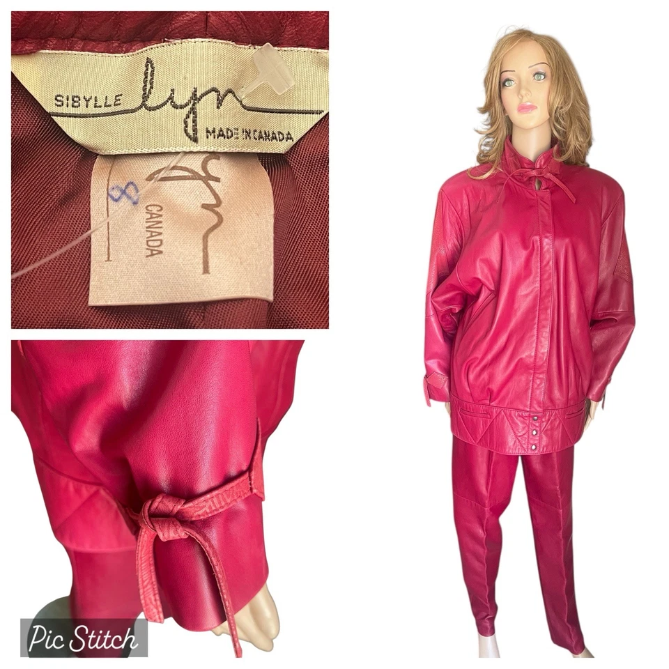 Blazer/pantalones de colección Sibylle Lynn hechos en Canadá cuero suave sangre de buey talla 8 ¡Nuevo! Foto 2 de 4